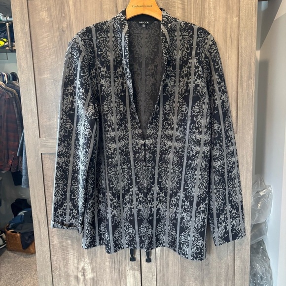 Misook Tailored Fit Two-Tone Jacquard Knit Jacket XL - Picture 3 of 13